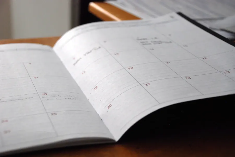 Calendario de planificación de los plazos de un proyecto de diseño web